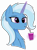 Size: 2733x3712 | Tagged: safe, artist:tempestshine, trixie, pony, unicorn, g4, bust, drink, drinking, female, glowing, glowing horn, high res, horn, magic, magic aura, simple background, solo, telekinesis, transparent background