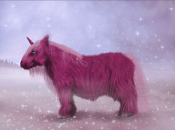 Size: 1072x800 | Tagged: safe, artist:lalioka, oc, oc only, oc:chuckles, pony, unicorn, female, horn, realistic, snow, unicorn oc