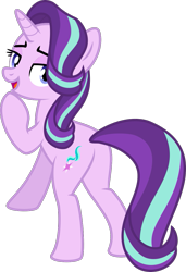 Size: 815x1195 | Tagged: safe, artist:sollace, derpibooru exclusive, starlight glimmer, pony, unicorn, g4, .svg available, bedroom eyes, bipedal, bipedal leaning, butt, female, glimmer glutes, leaning, looking at you, looking back, mare, open mouth, plot, simple background, solo, svg, transparent background, vector
