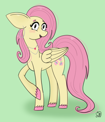 Size: 882x1019 | Tagged: safe, artist:sonata-moonchaser, pegasus, pony, female, green background, simple background, solo