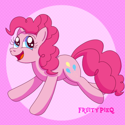 Size: 1000x1000 | Tagged: safe, artist:fruiitypieq, artist:shycookieq, pinkie pie, earth pony, pony, g4, female, solo