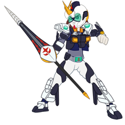 Size: 2155x2143 | Tagged: safe, artist:gmaplay, oc, oc only, oc:stardust memory, equestria girls, g4, gundam, high res, kamen rider, kamen rider knight, kamen rider ryuki, lance, simple background, solo, transparent background, weapon