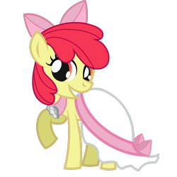 Size: 1280x1280 | Tagged: safe, artist:gajevywriter, apple bloom, earth pony, pony, fanfic:bride of discord, g4, clothes, dress, female, filly, foal, grin, simple background, smiling, solo, transparent background
