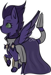 Size: 2511x3641 | Tagged: safe, artist:thecommandermiky, oc, oc only, oc:miky command, cheetah, hybrid, pegasus, pony, armor, cape, clothes, female, green eyes, knight, mare, paws, pegasus oc, pony oc, purple hair, simple background, solo, spread wings, transparent background, wings