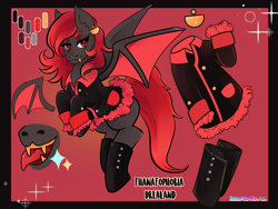 Size: 2400x1800 | Tagged: safe, artist:reallycoykoifish, oc, oc:thanatophobiadrealand, bat, bat pony, bat pony oc, character to character, commission, fangs, gold tooth