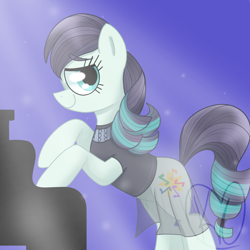 Size: 2048x2048 | Tagged: safe, artist:doodleeartz, coloratura, earth pony, pony, g4, clothes, dress, female, happy, high res, musical instrument, piano, see-through, smiling, solo