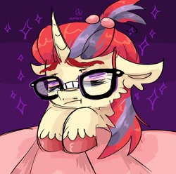 Size: 2048x2033 | Tagged: safe, artist:dmitrymemovznok, moondancer, pony, unicorn, g4, floppy ears, fluffy, glasses, high res, sad, solo