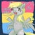 Size: 2048x2033 | Tagged: safe, artist:dmitrymemovznok, derpy hooves, pegasus, pony, g4, chest fluff, heart, high res, pansexual, pansexual pride flag, pride, pride flag, solo, text, unshorn fetlocks