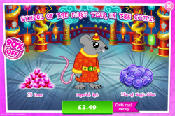 Size: 1956x1298 | Tagged: safe, gameloft, rat, g4, my little pony: magic princess, advertisement, clothes, costs real money, english, gem, hat, introduction card, lunar new year, magic coins, mobile game, numbers, sale, solo, text, unnamed character, whiskers