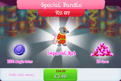Size: 1271x854 | Tagged: safe, gameloft, rat, g4, my little pony: magic princess, bundle, clothes, costs real money, english, gem, hat, lunar new year, magic coins, mobile game, numbers, sale, solo, text, whiskers