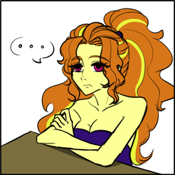 Size: 856x856 | Tagged: safe, artist:daazzlin, edit, adagio dazzle, human, equestria girls, g4, bare shoulders, breasts, cleavage, cropped, explicit source, female, simple background, sleeveless, solo, strapless, white background