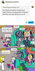 Size: 1174x2373 | Tagged: safe, artist:ask-luciavampire, oc, changeling, earth pony, pegasus, pony, succubus, unicorn, ask, game, tumblr