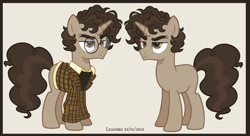 Size: 8144x4416 | Tagged: safe, artist:mysthooves, oc, oc only, pony, unicorn, 2021, clothes, frown, horn, lidded eyes, male, shirt, solo, stallion, tail, unamused