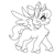 Size: 1285x1285 | Tagged: safe, artist:xwildwhirlx, oc, oc only, oc:chipper mint, pegasus, pony, bow, chest fluff, hair bow, lineart, monochrome, simple background, solo, spread wings, unshorn fetlocks, white background, wings