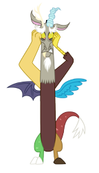 Size: 3077x5342 | Tagged: safe, artist:estories, discord, draconequus, g4, 2015, absurd resolution, freaking out, holding head, looking down, male, old art, simple background, solo, transparent background, vector