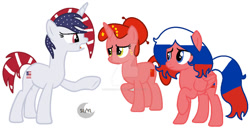 Size: 1024x527 | Tagged: safe, artist:savannah-london, pony, china, nation ponies, ponified, russia, united states