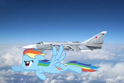 Size: 1920x1280 | Tagged: safe, rainbow dash, pegasus, pony, g4, aircraft, female, irl, mare, military, photo, su-24 fencer