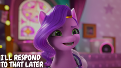 Size: 1920x1080 | Tagged: safe, edit, edited screencap, editor:quoterific, screencap, pipp petals, g5, izzy does it, my little pony: make your mark, my little pony: make your mark chapter 2, solo
