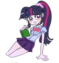 Size: 460x494 | Tagged: safe, artist:rainbowjack_, twilight sparkle, human, equestria girls, clothes, simple background, smiling, solo, white background