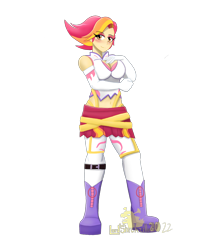 Size: 2021x2397 | Tagged: safe, artist:lordshrekzilla20, fire flare, human, equestria girls, g4, blushing, breasts, busty fire flare, equestria girls-ified, female, high res, simple background, solo, transparent background, watermark