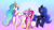 Size: 1920x1080 | Tagged: safe, artist:fruiitypieq, artist:shycookieq, princess cadance, princess celestia, princess luna, alicorn, pony, g4, crown, female, gradient background, jewelry, open mouth, regalia, sparkles, trio