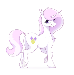 Size: 2800x2830 | Tagged: safe, artist:aquaticvibes, fleur-de-lis, pony, unicorn, g4, butt, dock, female, high res, looking at you, mare, plot, raised hoof, simple background, smiling, solo, tail, underhoof, white background