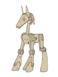 Size: 971x1276 | Tagged: safe, artist:partyponypower, pony, robot, robot pony, b1 battle droid, battle droid, droid, full body, ponified, simple background, solo, standing