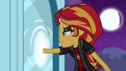Size: 7290x4114 | Tagged: safe, artist:emeraldblast63, sunset shimmer, human, comic:the tale of two sunsets, equestria girls, g4, female, human sunset, mirror portal, solo, story included