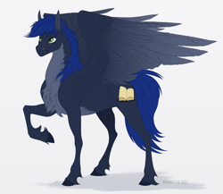 Size: 2300x2000 | Tagged: safe, artist:dementra369, oc, oc only, oc:star reader, pegasus, pony, chest fluff, colored, commission, commissioner:shaddar, high res, male, solo, unshorn fetlocks, wings