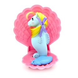 Size: 800x800 | Tagged: safe, surf dancer, sea pony, g1, female, irl, merchandise, photo, seashell, simple background, solo, toy, white background