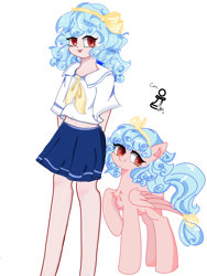 Size: 1600x2133 | Tagged: safe, artist:pumpkin06970, cozy glow, human, pegasus, pony, g4, clothes, female, filly, foal, humanized, rook, sailor uniform, self paradox, self ponidox, simple background, uniform, white background