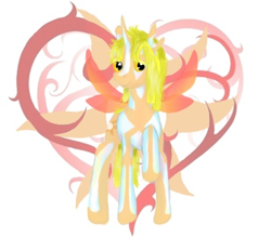 Size: 400x350 | Tagged: safe, artist:gladetiger, oc, oc:sparkfree, changeling, original species, ascended changeling, heart, looking at you, lowres, solo