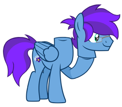 Size: 5664x4992 | Tagged: safe, artist:motownwarrior01, oc, oc only, dullahan, pegasus, pony, cute, cutie mark, detachable head, disembodied head, glasses, happy, headless, hoof hold, male, modular, pegasus oc, ponytail, simple background, smiling, stallion, transparent background