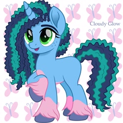 Size: 1600x1600 | Tagged: safe, artist:cloudy glow, misty brightdawn, pony, unicorn, g4, g5, my little pony: rainbow roadtrip, my little pony: the movie, cornrows, cute, female, freckles, g5 to g4, generation leap, mare, mistybetes, movie accurate, multicolored hair, raised hoof, solo, unshorn fetlocks
