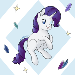 Size: 500x500 | Tagged: safe, artist:maravor, rarity, pony, unicorn, g4, :p, chest fluff, female, mare, one eye closed, solo, tongue out, wink