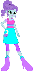 Size: 809x1747 | Tagged: safe, artist:rainbowstarcolour262, crystal lullaby, human, equestria girls, g4, alternate clothes, alternate universe, background human, boots, canterlot, clothes, curly hair, cutie mark on clothes, female, green eyes, hand on hip, high heel boots, lipstick, ponytail, shirt, shoes, simple background, skirt, solo, tights, transparent background