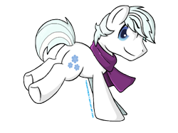 Size: 1111x833 | Tagged: safe, artist:thewintercolt, double diamond, earth pony, pony, g4, butt, clothes, cute, daaaaaaaaaaaw, double dawwmond, male, plot, scarf, simple background, solo, stallion, transparent background