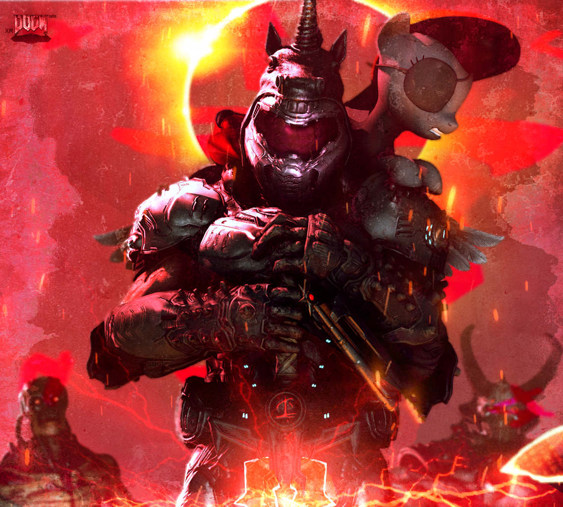 Random Doom Human #3041893 - safe, oc, oc:bloodgrave dazzle, human, unicorn, 3d, doom ...