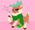 Size: 1526x1321 | Tagged: safe, artist:astralblues, cashmere (tfh), deer, reindeer, them's fightin' herds, clothes, cloven hooves, coat markings, community related, dialogue, facial markings, female, fluffy, food, glasses, looking at you, pink background, salt, scarf, simple background, socks (coat markings), solo, star (coat marking)