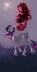 Size: 1123x2166 | Tagged: safe, artist:witherslayer73, fhtng th§ ¿nsp§kbl, oleander (tfh), classical unicorn, pony, unicorn, them's fightin' herds, book, cloven hooves, community related, duo, female, horn, leonine tail, looking at you, looking back, looking back at you, magic, mare, slender, telekinesis, thin, underhoof, unicornomicon, unshorn fetlocks