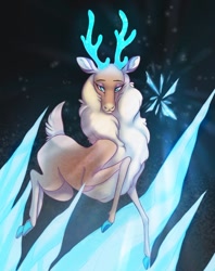 Size: 986x1245 | Tagged: safe, artist:witherslayer73, velvet (tfh), deer, reindeer, them's fightin' herds, bust, cloven hooves, community related, doe, female, looking at you, no pupils, portrait, solo