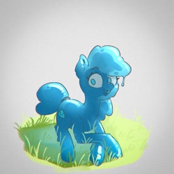 Size: 783x782 | Tagged: safe, artist:haku nichiya, oc, oc:mint spray, goo, goo pony, original species, pony, grass, solo