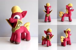 Size: 4157x2773 | Tagged: safe, artist:azdaracylius, sprout cloverleaf, earth pony, pony, g5, emperor sprout, irl, male, photo, plushie, solo, stallion