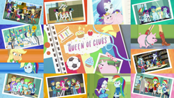 Size: 1280x722 | Tagged: safe, editor:quoterific, applejack, big macintosh, derpy hooves, flash sentry, pinkie pie, rainbow dash, rarity, sci-twi, snails, snips, sunset shimmer, trixie, twilight sparkle, human, a queen of clubs, equestria girls, g4, my little pony equestria girls: better together