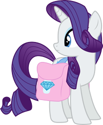 Size: 3000x3625 | Tagged: safe, artist:cloudy glow, rarity, pony, g4, trade ya!, .ai available, bag, female, high res, mare, saddle bag, simple background, solo, transparent background, vector