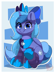 Size: 2448x3264 | Tagged: safe, artist:joaothejohn, oc, oc only, oc:lulu star moonie, alicorn, pony, alicorn oc, clothes, commission, cute, female, high res, horn, looking at you, not luna, ribbon, simple background, sitting, socks, solo, striped socks, wings