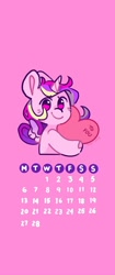 Size: 858x2048 | Tagged: safe, artist:yun_nhee, princess cadance, alicorn, pony, g4, calendar, female, heart, holiday, looking at you, mare, smiling, smiling at you, solo, valentine's day, valentine's day card
