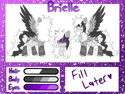 Size: 8000x6000 | Tagged: safe, artist:crazysketch101, oc, oc only, oc:brielle, pegasus, pony, reference sheet, solo, spread wings, wings