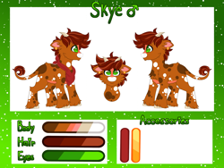 Size: 8000x6000 | Tagged: safe, artist:crazysketch101, oc, oc only, oc:skye, cow, pony, commission, reference sheet, solo, unshorn fetlocks