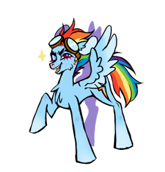 Size: 1878x1962 | Tagged: safe, artist:redsnout, rainbow dash, pegasus, pony, g4, chest fluff, goggles, simple background, solo, transparent background